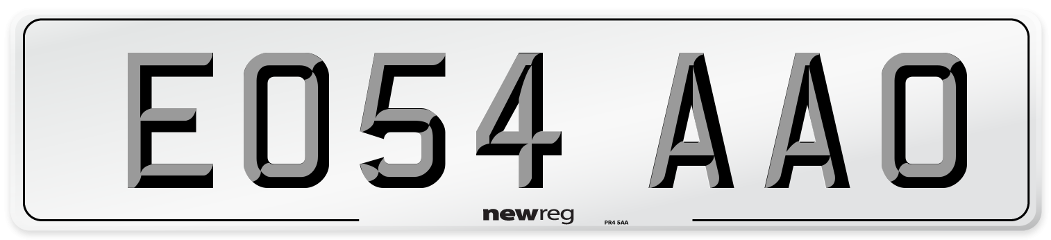 EO54 AAO Number Plate from New Reg